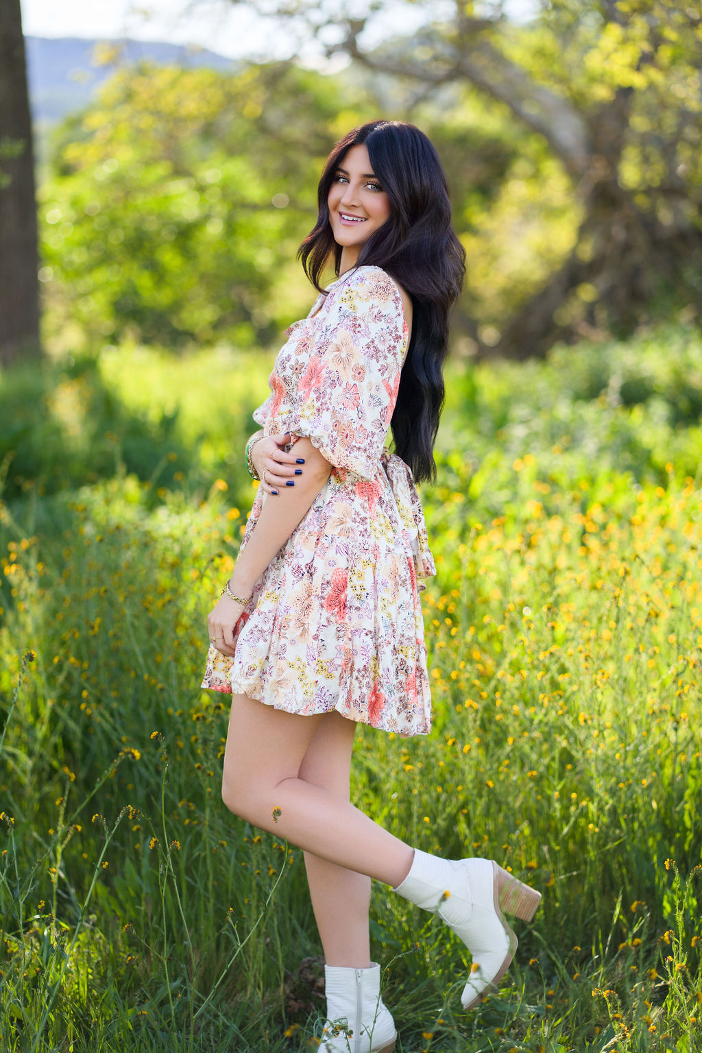 Give Flowers Puff Sleeve Mini Dress