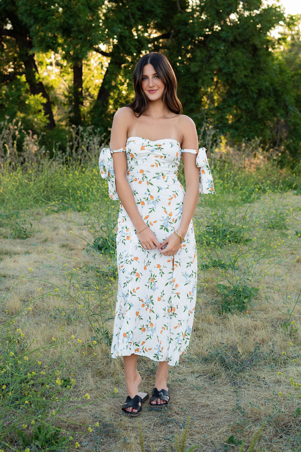 Flirty Floral Off The Shoulder Dress