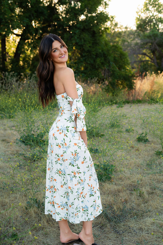 Flirty Floral Off The Shoulder Dress