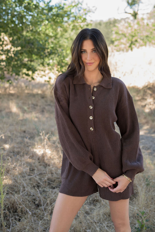 Chestnut Sweater Romper